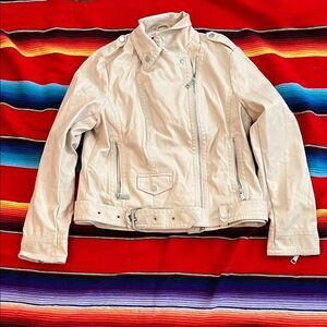 Women's express cream Leather Jacket